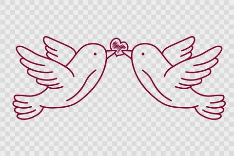 Two doves Stock Illustration