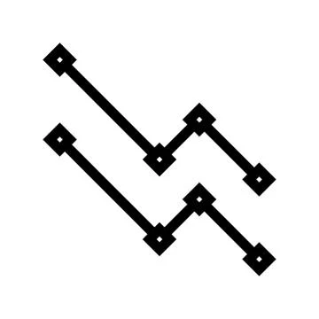 Two downtrend graphics point Stock Illustration