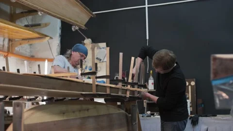 The two draw clamps the upper part of the Surf Board Video stock 132257763