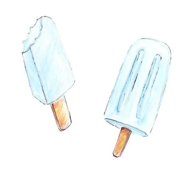 Two drawn ice ice cream Stock Illustration
