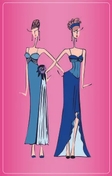 The two dresses for a celebration Stock Illustration