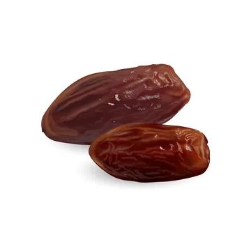 Two dried dates on a white background. Stock Illustration