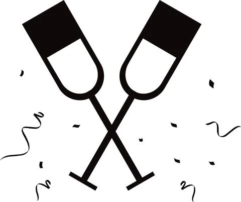 Two drinks glasses with streamers. Vector illustration. 스톡 일러스트