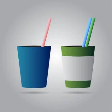 Two drinks with straws Stock Illustration