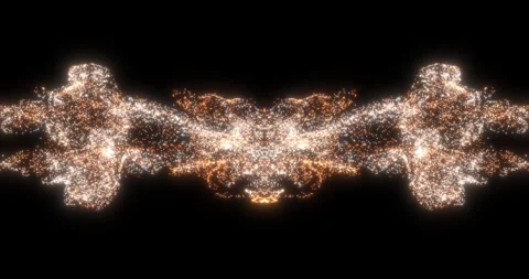 Two droplets of multi-colored liquid of particles moving towards each other Stock Footage 264981579