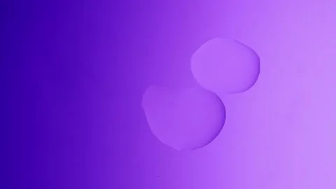 Two drops connect into one on a purple gradient background Видео 303061166