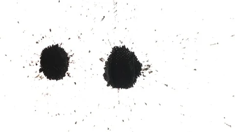 Two drops of ink dropped on a white background Stock Footage 104090830