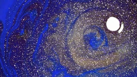 Two drops of white on a blue spiral background Video stock 235818128