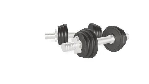 Two dumbbells on a white background Stock Illustration