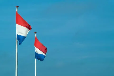 Two dutch flags in a row Stock Photos