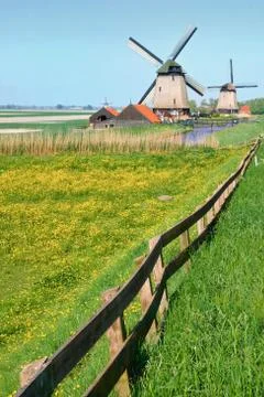 Two dutch mill Stock Photos