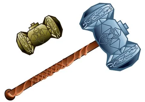Two dwarven hammer Stock Illustration
