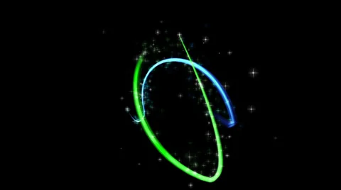 Two dynamic light streak elements with stardust Stock Footage 39932131