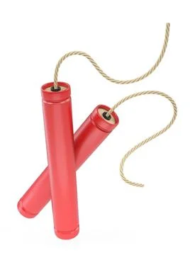 Two dynamite TNT sticks 3D Two dynamite TNT sticks 3D rendering illustrati... 스톡 사진