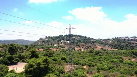 Two eagles on electric poll, Carmel Mountain Video stock 134841506