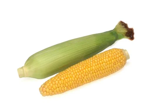 Two ears of corn isolated on white background Foto stock