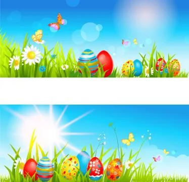 Two easter banners Stock Illustration