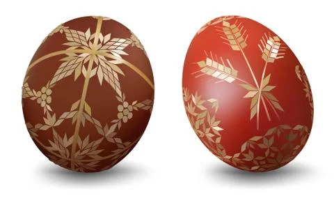 Two Easter Eggs with Ornamental Pattern Stockillustratie