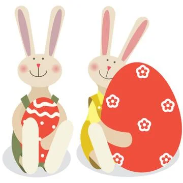 Two easter rabbits Stock Illustration