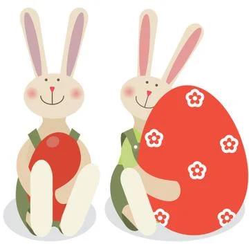 Two easter rabbits Stock Illustration