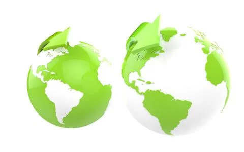 Two eco green globes Ilustración de archivo