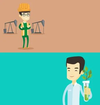 Two ecological banners with space for text. Stock Illustration