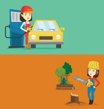 Two ecological banners with space for text. Stock Illustration