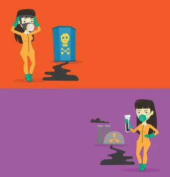Two ecological banners with space for text. Stock Illustration