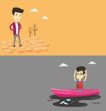 Two ecological banners with space for text. Stock Illustration