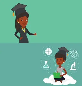 Two educational banners with space for text Illustrazione stock