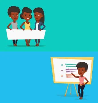 Two educational banners with space for text Illustrazione stock