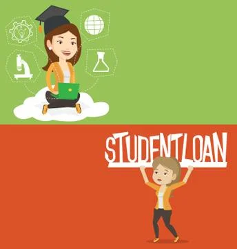 Two educational banners with space for text Illustrazione stock