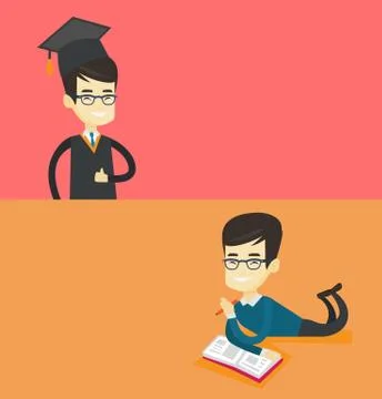 Two educational banners with space for text. Stock Illustration