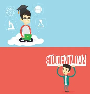 Two educational banners with space for text. Stock Illustration