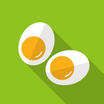 Two egg slice, flat icon design vector illustration Stock Illustration