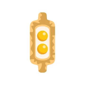 Two egg yolks lying in dough piece baking preparation Stock Illustration