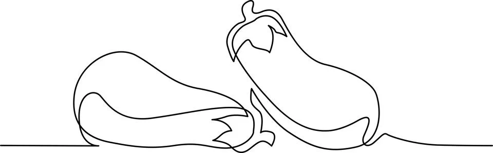Two eggplants on a surface Vector Illustrazione stock