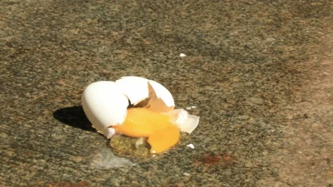 Two eggs are beaten on the floor. Stock Footage 206444862