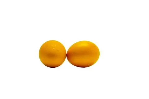 Two eggs are sitting on a white background Stock Illustration