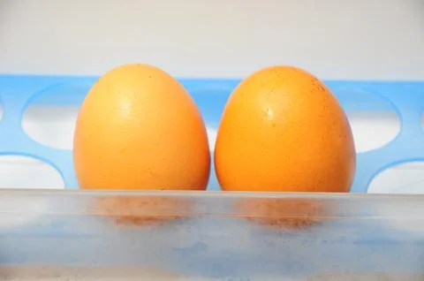 Two eggs on hole Stock Photos