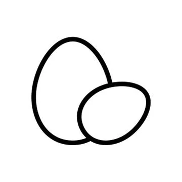 Two eggs icon. Thin linear two eggs outline icon isolated on white background Stock Illustration