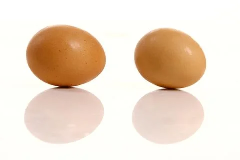 Two eggs isolated on white background Foto stock