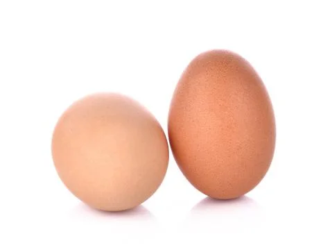 Two eggs isolated on white background Stock Photos