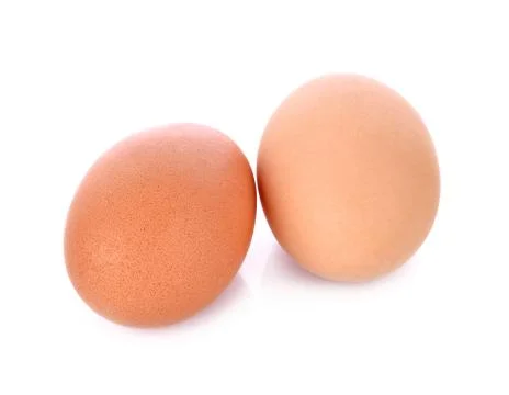 Two eggs isolated on white background Stock Photos