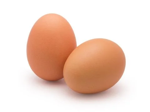 Two eggs isolated on white Stock Photos