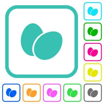 Two eggs solid vivid colored flat icons イラスト素材
