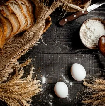 Two eggs on the table Stock Photos