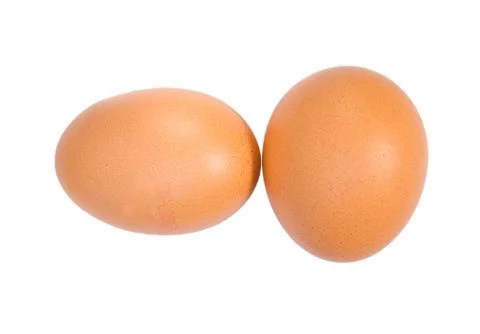 Two eggs on white background Stock Photos