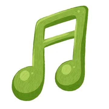 Two eight music notes. Colored bright sketch, abstract symbol. Stock Illustration