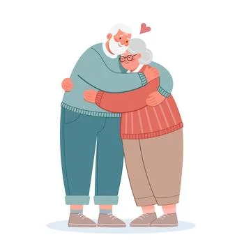Two elderly people in love Illustrazione stock